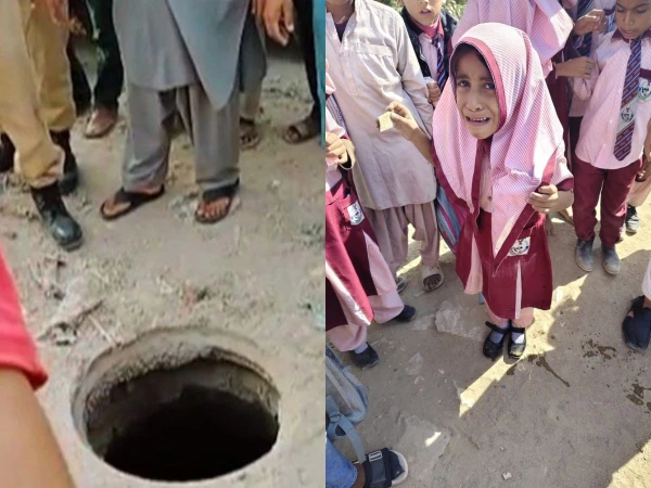 بچی کھلے مین ہول میں گرگئی،شہری نے بچا لیا